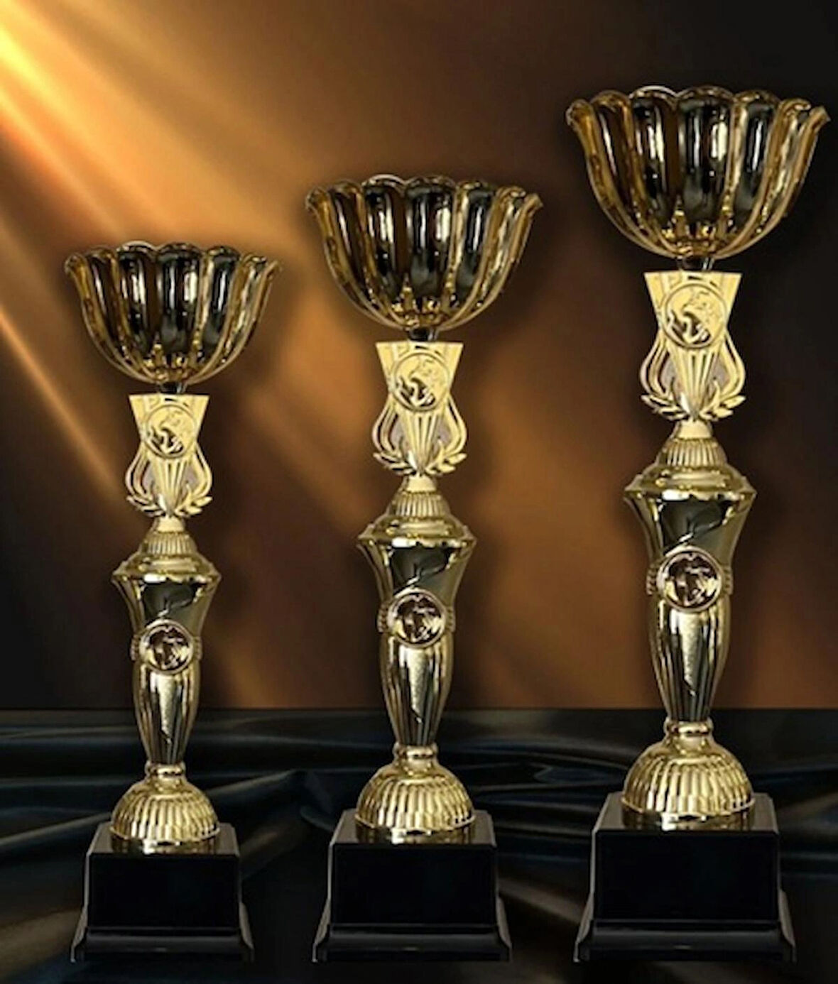 AYYILDIZ BAYRAKÇILIK GOLD ÖDÜL KUPASI 3'LÜ SET TAKIM