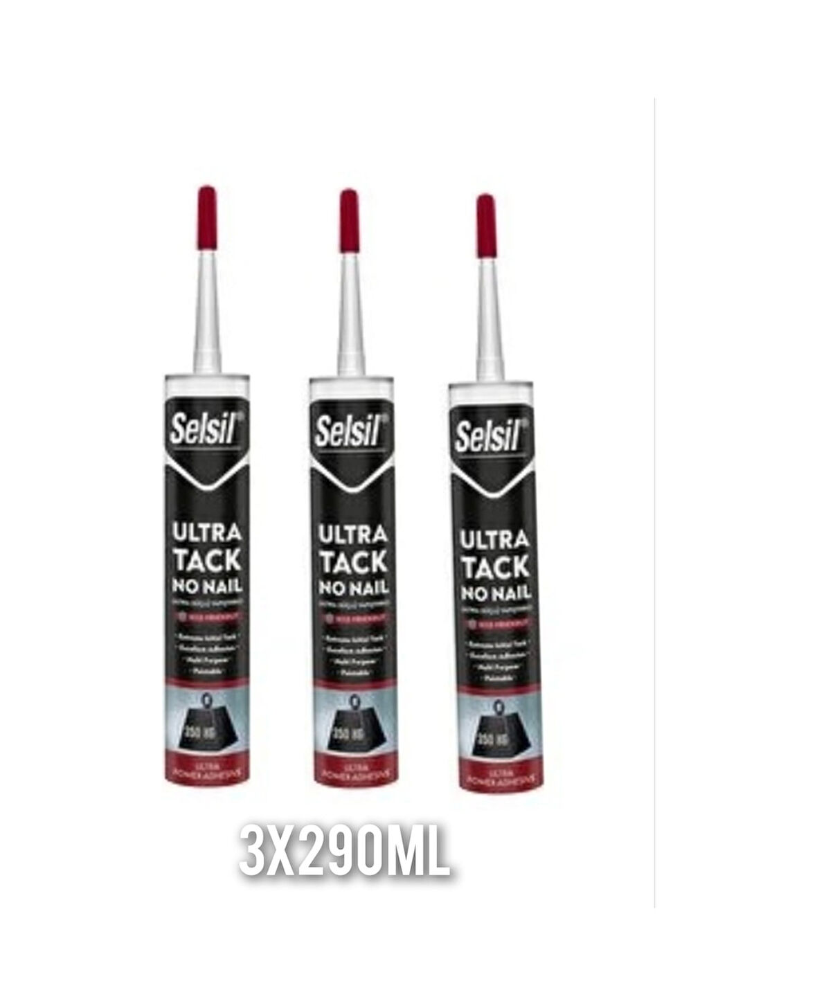 Selsil Ultratack Güçlü Yapıştırıcı Beyaz 290 Ml. - 3 Adet