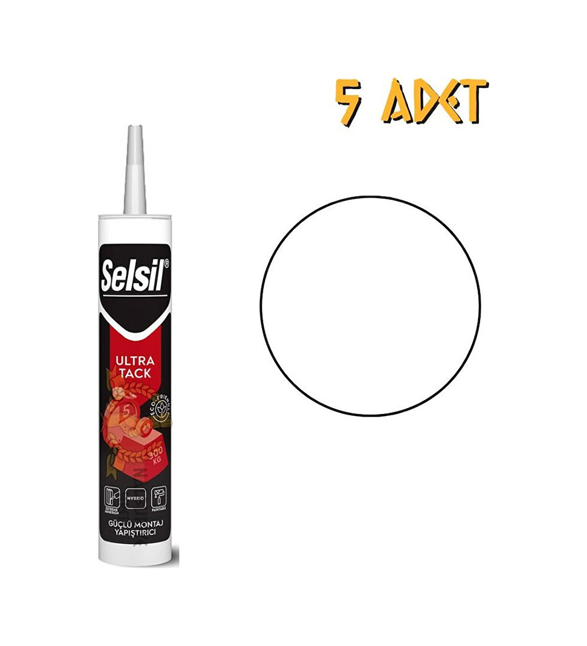 Selsil Ultratack Güçlü Yapıştırıcı Beyaz 290 Ml. - 5 Adet