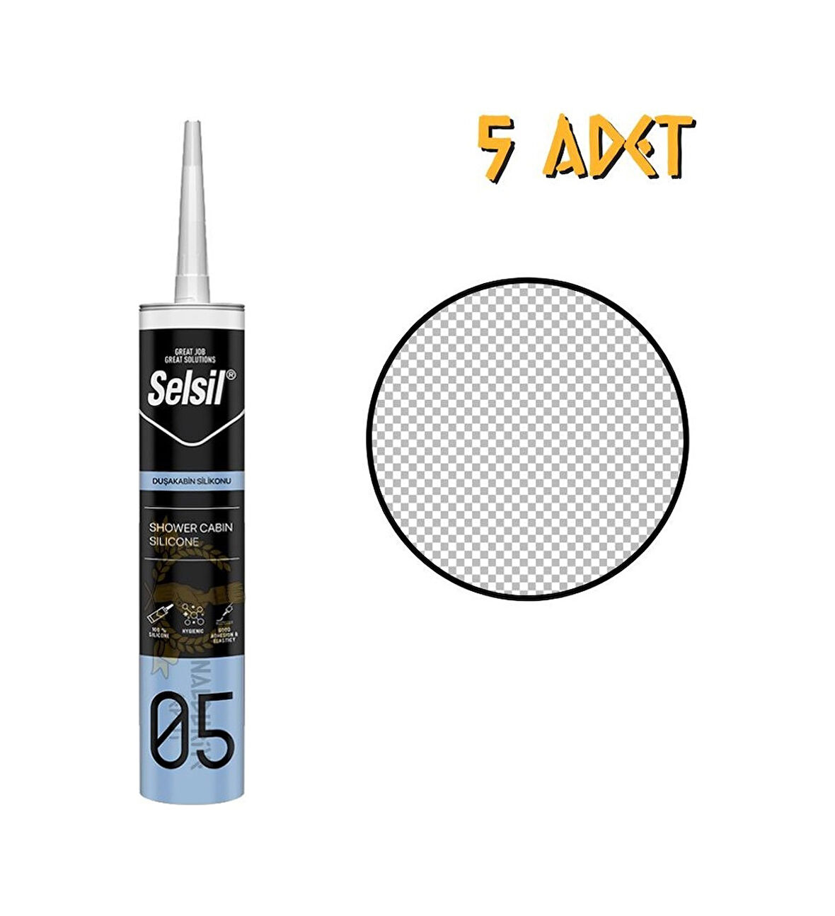 Selsil Mutfak & Banyo Silikonu Şeffaf 280 Ml. - 5 Adet