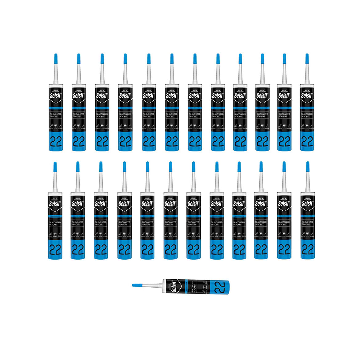 Selsil Silikonize Beyaz Mastik 500 Gr. - 25 Adet