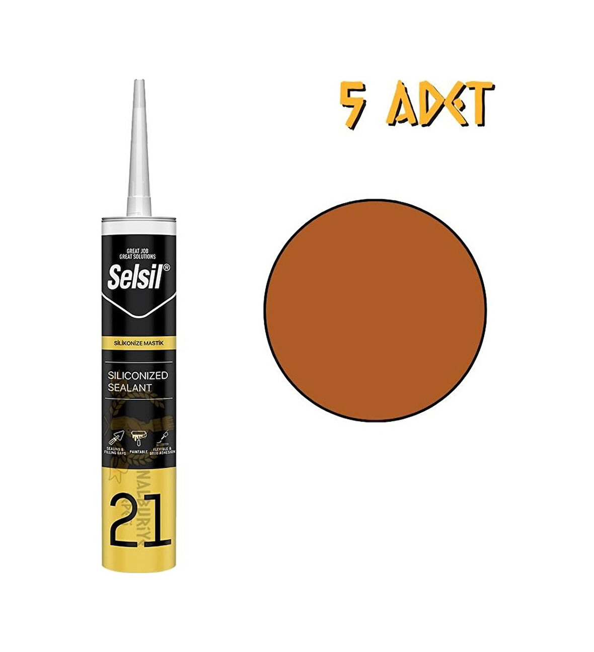 Selsil Silikonize Bronz Mastik 500 Gr. - 5 Adet