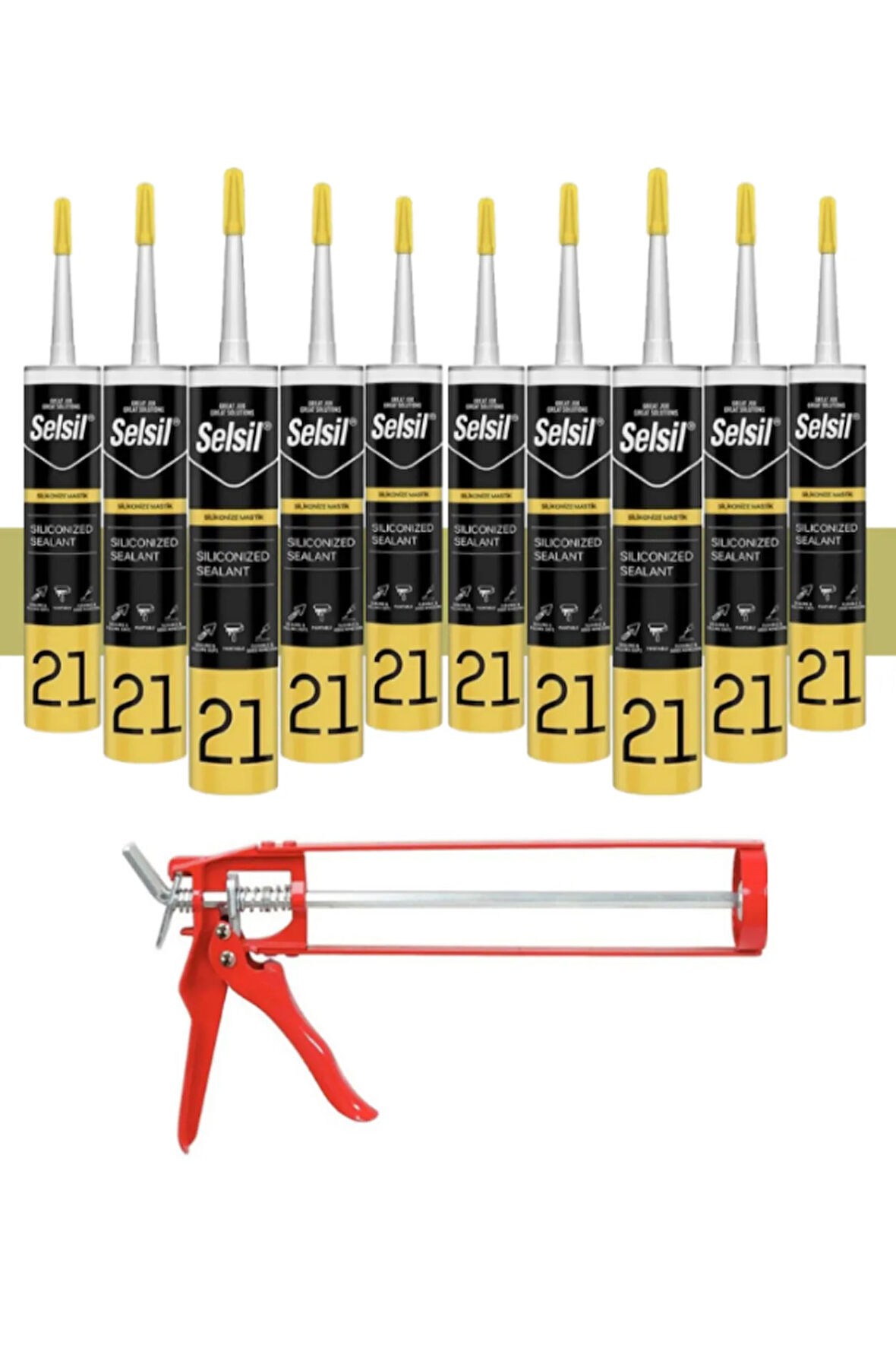 Selsil Silikonize Mastik 500 Gr Bronz (10 Adet),Demir Tabanca