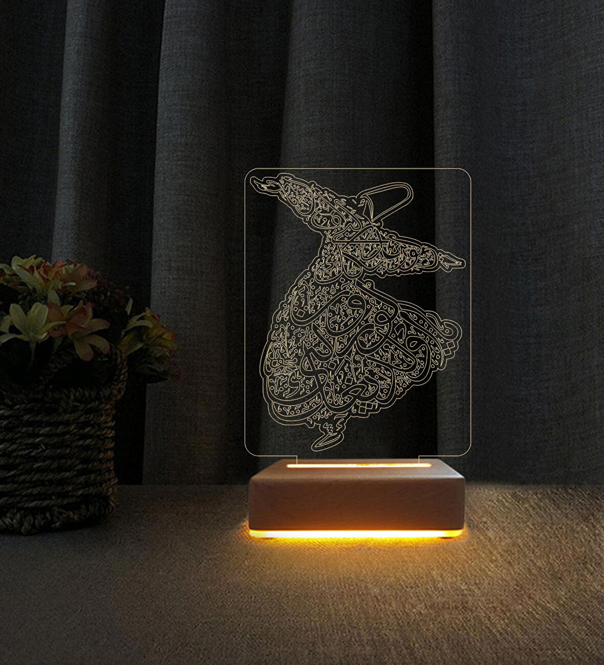 Semazen Lamba  3d Led Masa Lambası Doğum Günü  Hediyesi Lamba