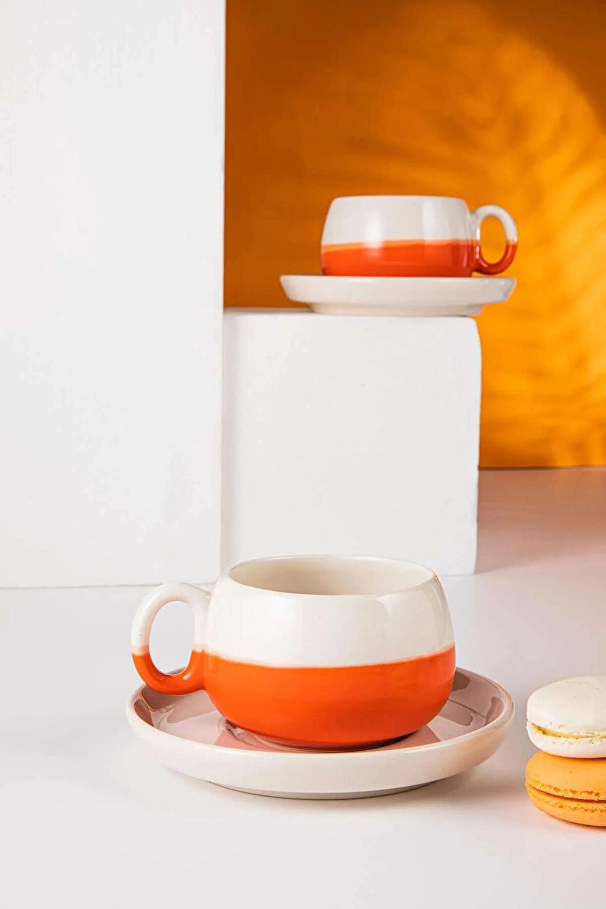 Coffeart El Yapımı Tombul 2 Kişilik Kahve Seti, 2li Mocha,Americano,Filtre Kahve Fincanı(96-807-K-2)