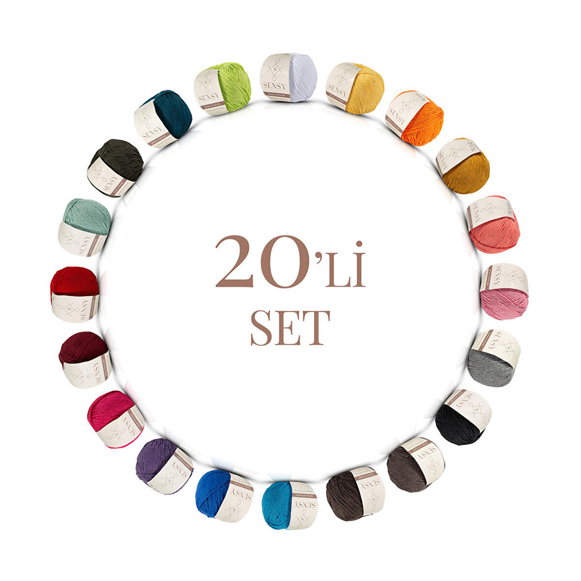 SENSY Premium 20 Adet 50 gr Baby Cotton Amigurumi Ve Punch (panç) İpi Set22
