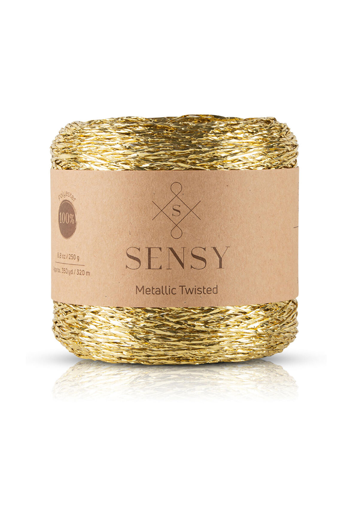 SENSY Premium 320 M Simli Metalik İp Parlak Çanta Rafya Örme İp Metalik Abiye İp 250 gr Açık Sarı