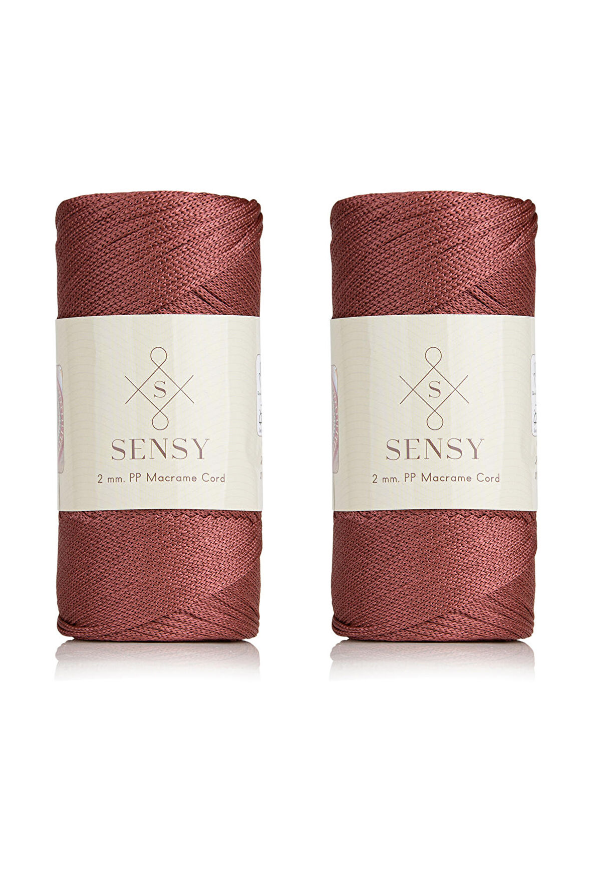 SENSY Premium 400 Gr Polyester Makrome İpi 2 mm 2li Set Ekru makrame ip supla çanta ipi No:4