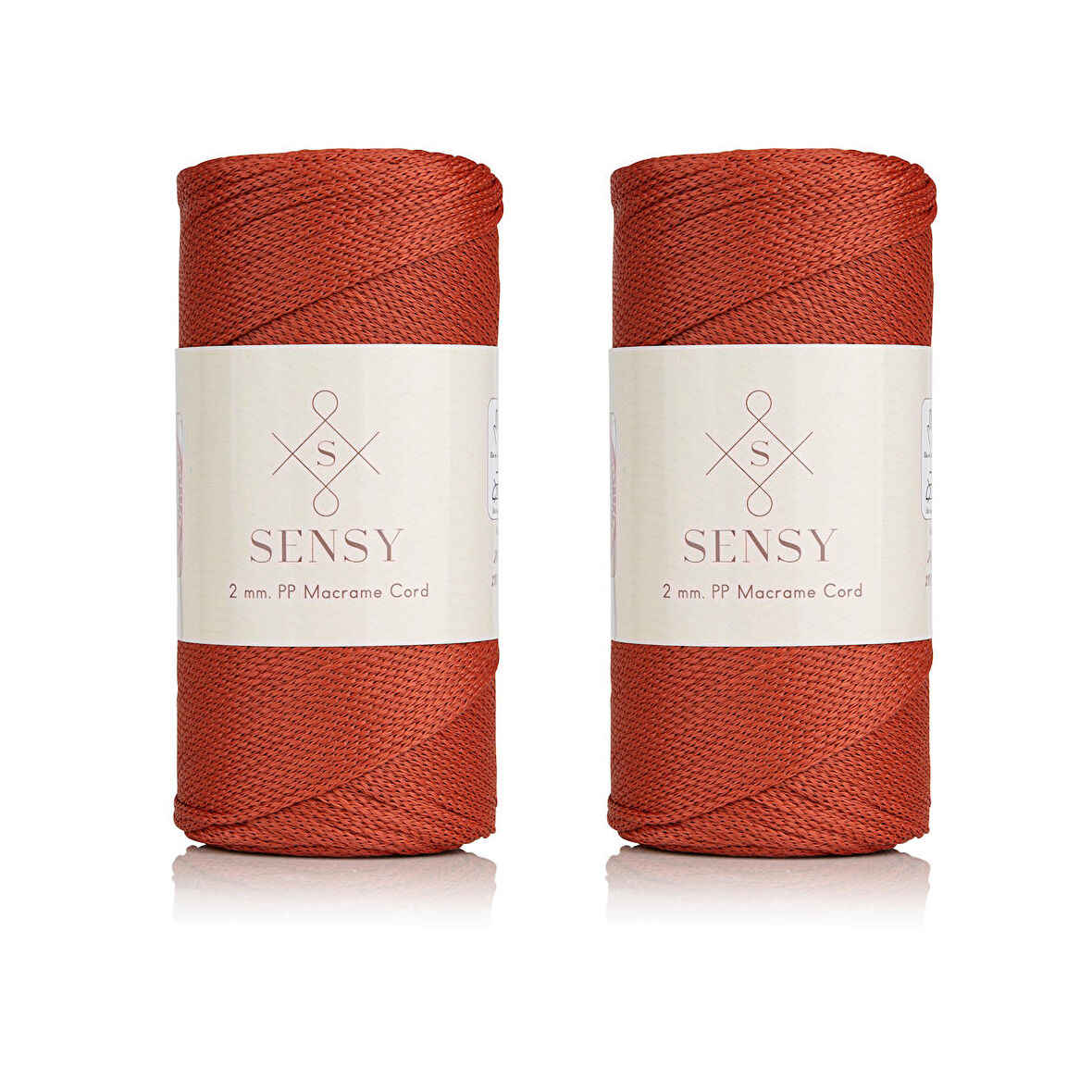 SENSY Premium 400 Gr Polyester Makrome İpi 2 mm 2li Set Ekru makrame ip supla çanta ipi No:4