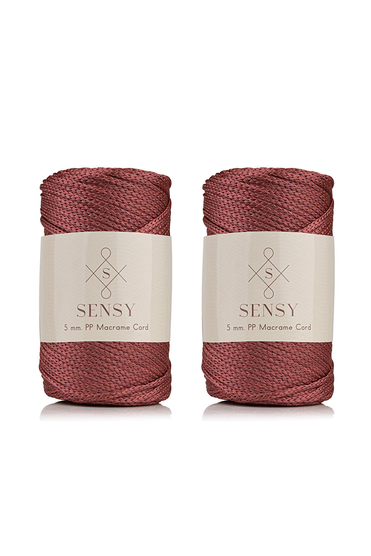 SENSY Premium Polyester Makrome İpi 5 Mm Pp cord 2li Set Ekru, Jumbo İp, makrame, Supla,çanta İpi