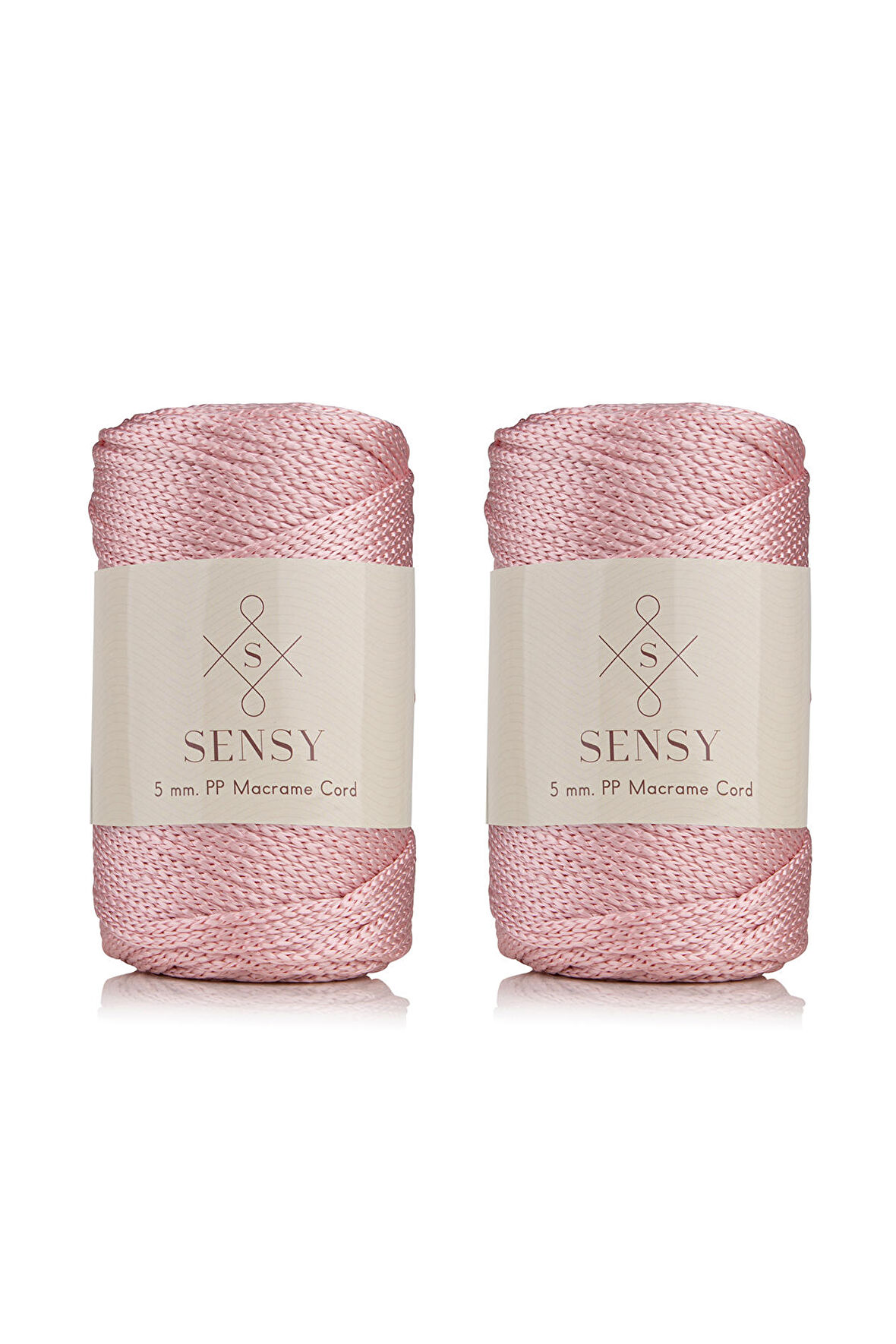 SENSY Premium Polyester Makrome İpi 5 Mm Pp cord 2li Set Ekru, Jumbo İp, makrame, Supla,çanta İpi