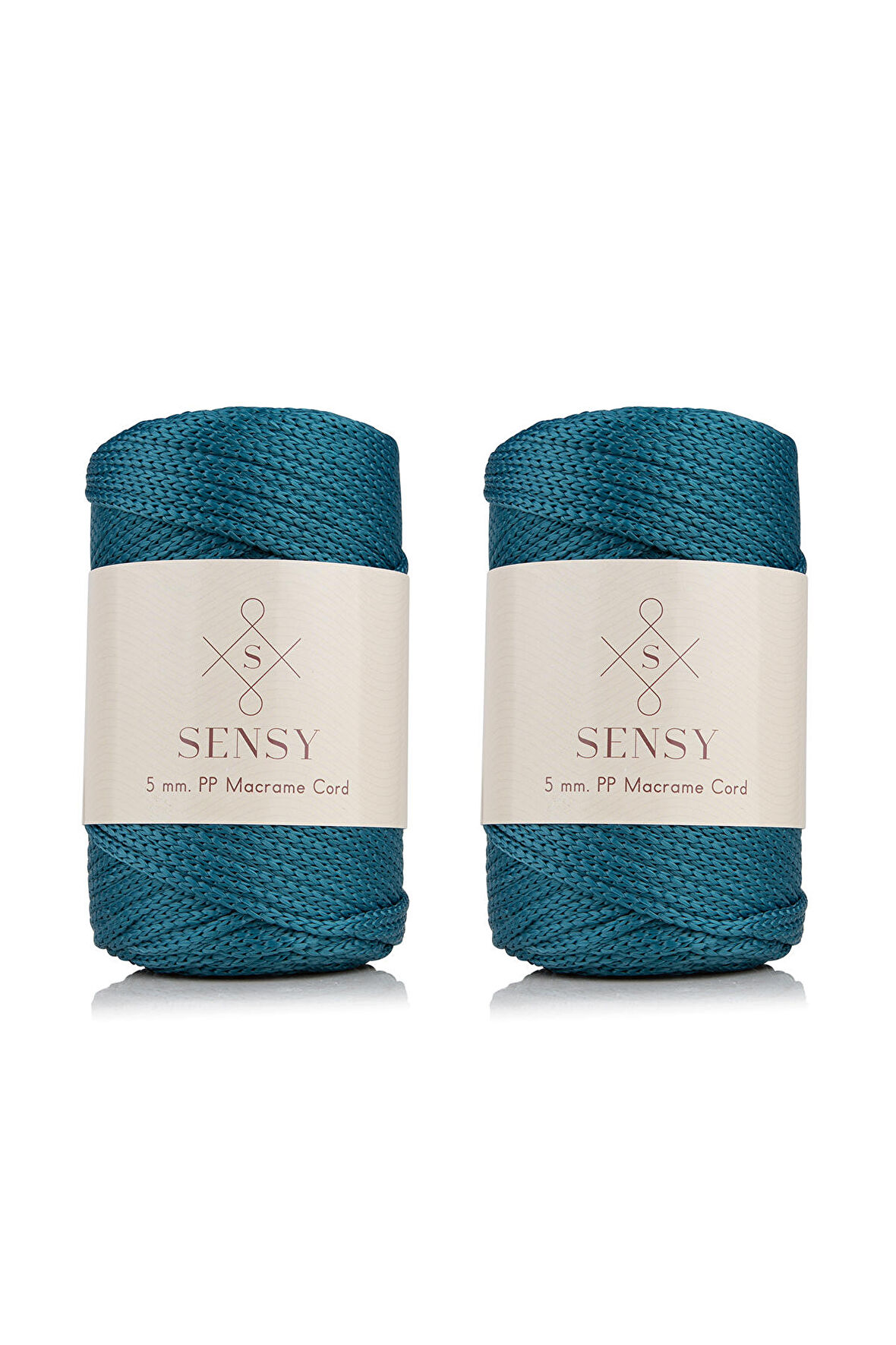 SENSY Premium Polyester Makrome İpi 5 Mm Pp cord 2li Set Ekru, Jumbo İp, makrame, Supla,çanta İpi