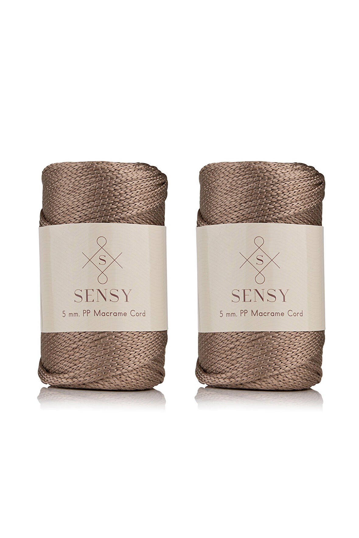 SENSY Premium Polyester Makrome İpi 5 Mm Pp cord 2li Set Ekru, Jumbo İp, makrame, Supla,çanta İpi