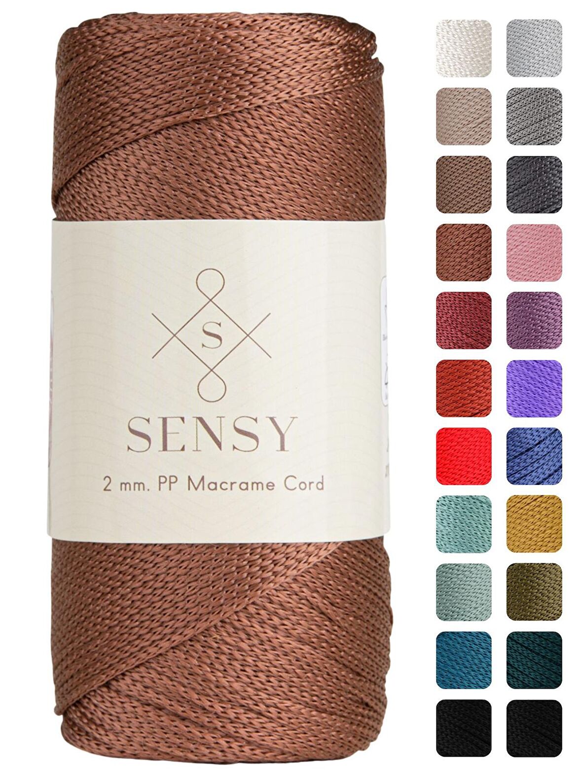 SENSY Premium 200 Gr Polyester Makrome İpi 2 MM - 230 M Supla İp Ve Çanta İpliği