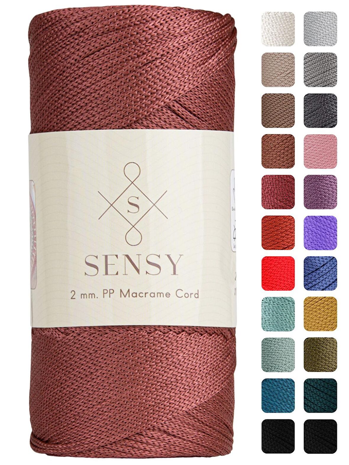 SENSY Premium 200 Gr Polyester Makrome İpi 2 MM - 230 M Supla İp Ve Çanta İpliği