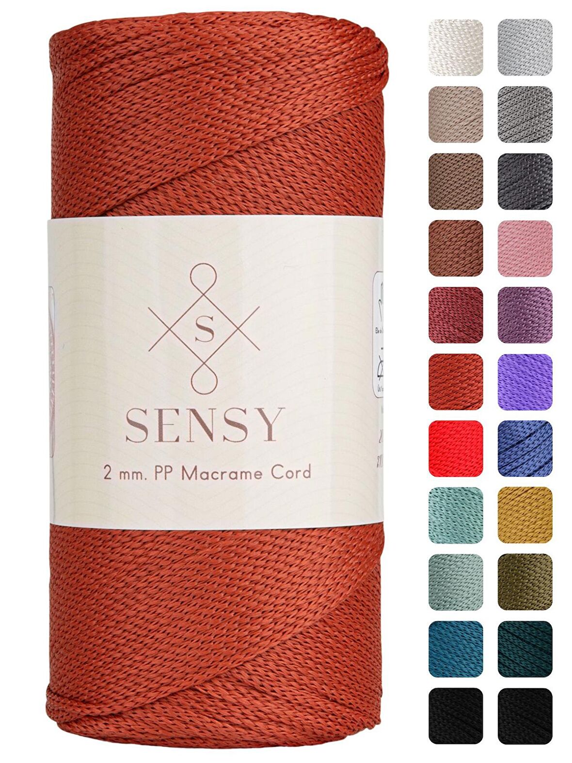 SENSY Premium 200 Gr Polyester Makrome İpi 2 MM - 230 M Supla İp Ve Çanta İpliği