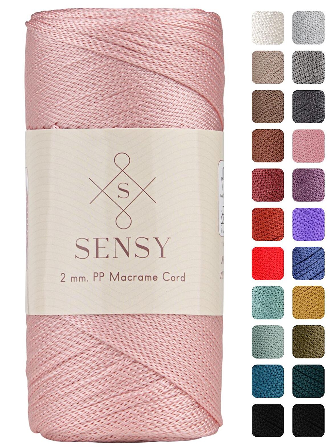 SENSY Premium 200 Gr Polyester Makrome İpi 2 MM - 230 M Supla İp Ve Çanta İpliği