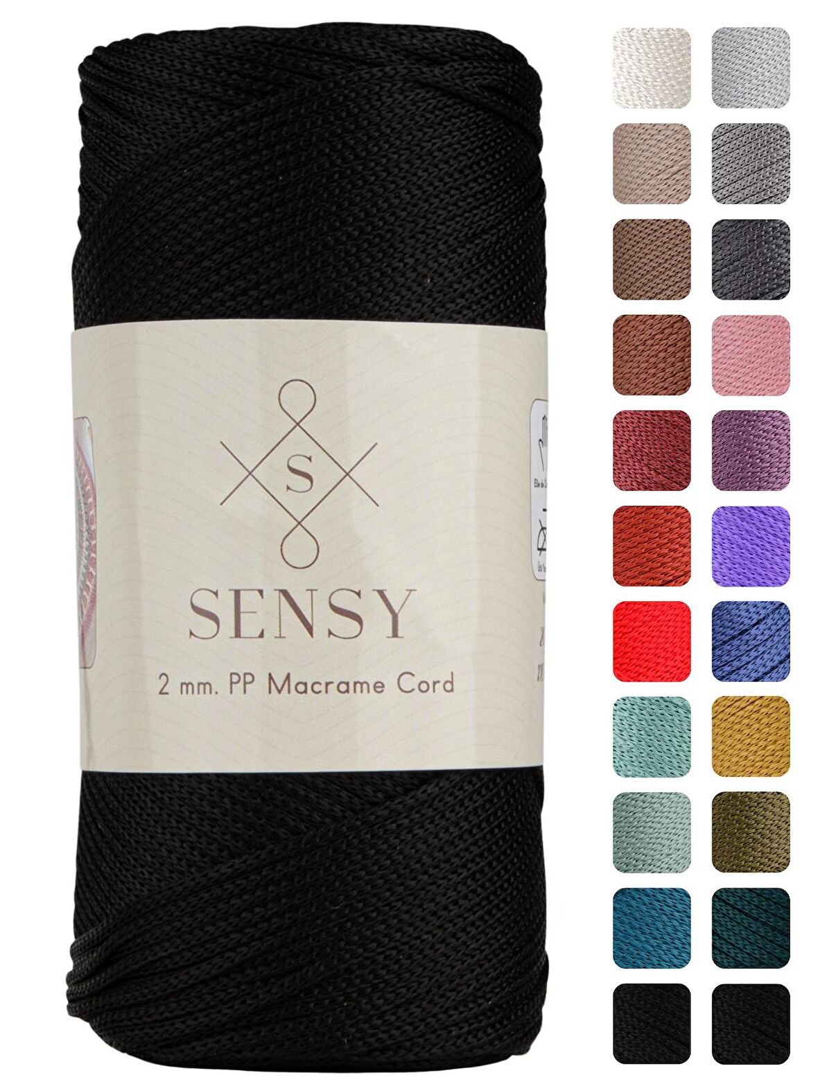 SENSY Premium 200 Gr Polyester Makrome İpi Kot Mavisi 2 Mm - 230 M Supla İp Ve Çanta İpliği