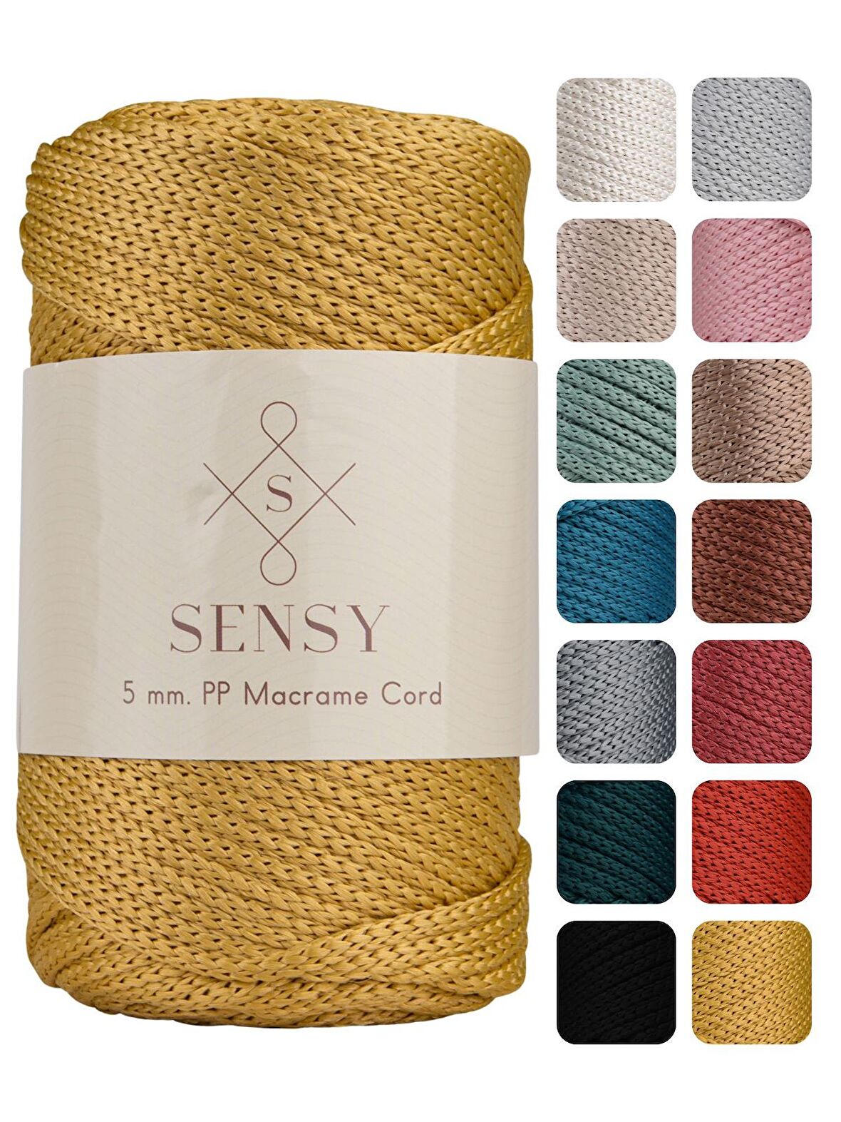 SENSY Premium Polyester PP Cord Makrome İpi 5 MM