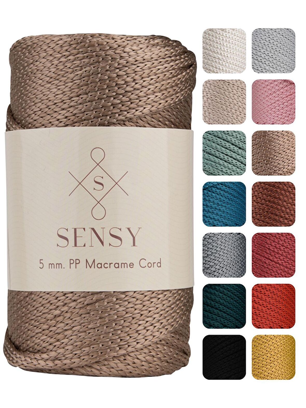 SENSY Premium Polyester PP Cord Makrome İpi 5 MM