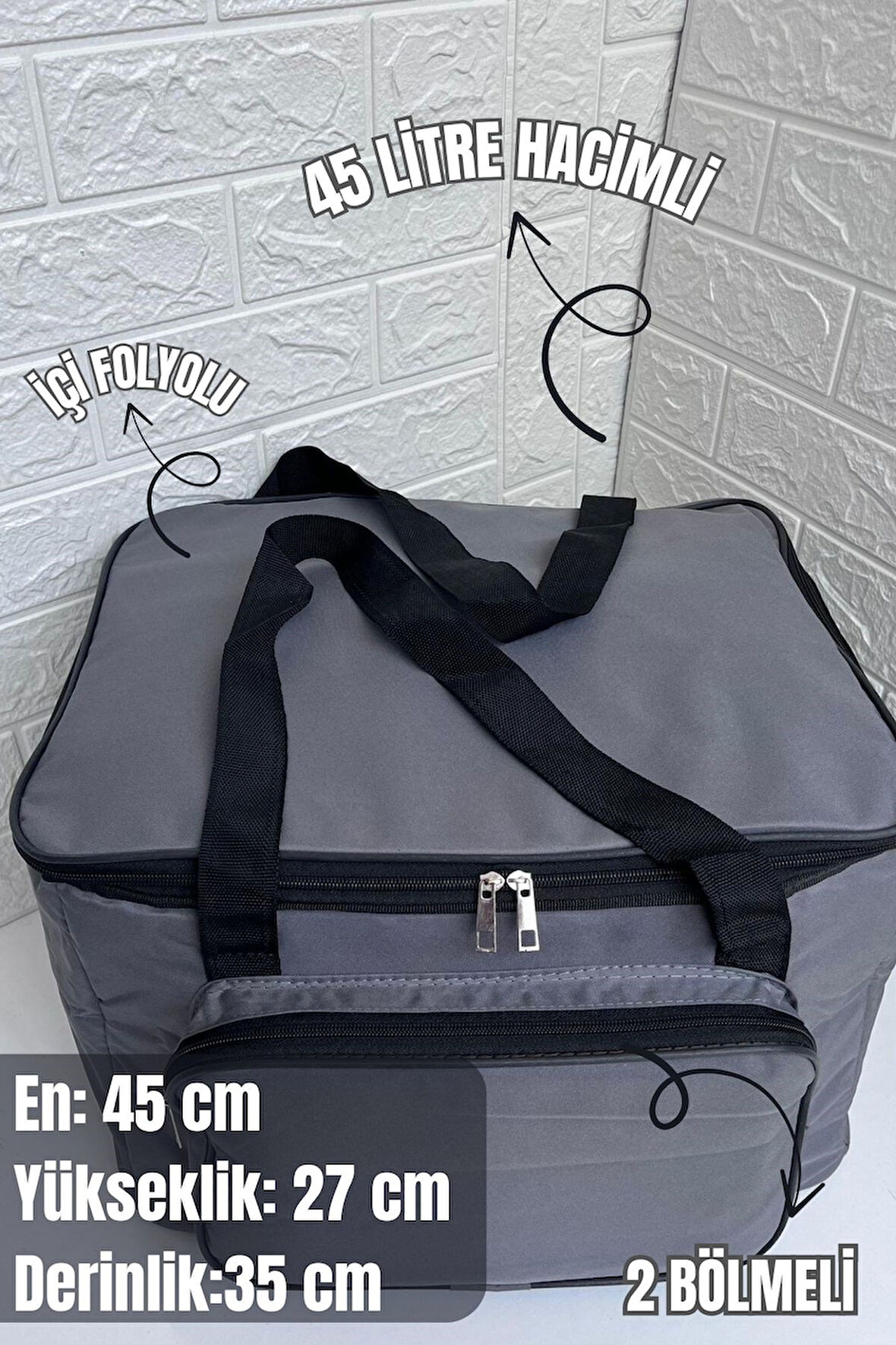 45 Lt. Termal Kamp ve Piknik Yemek Taşıma Çantası, Soğutucu Buzluk Çanta