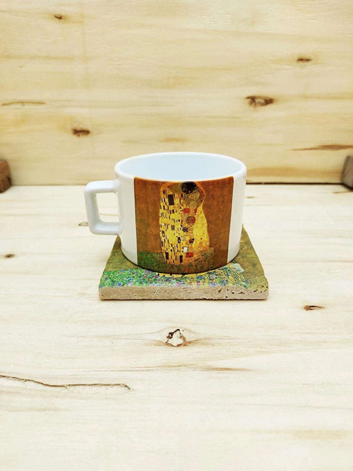 Gustav Klimt Set 4 - Çay/kahve Fincanı Kupa Taş Bardak Altlığı 1