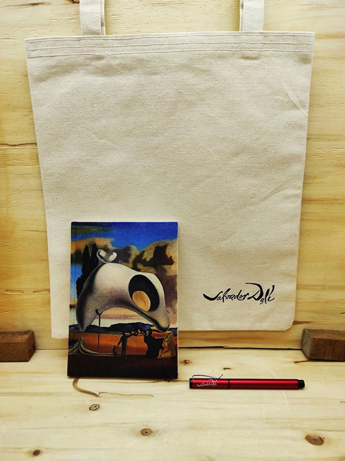 Salvador Dali Set 7 - Defter Kalem Kanvas Çanta 3