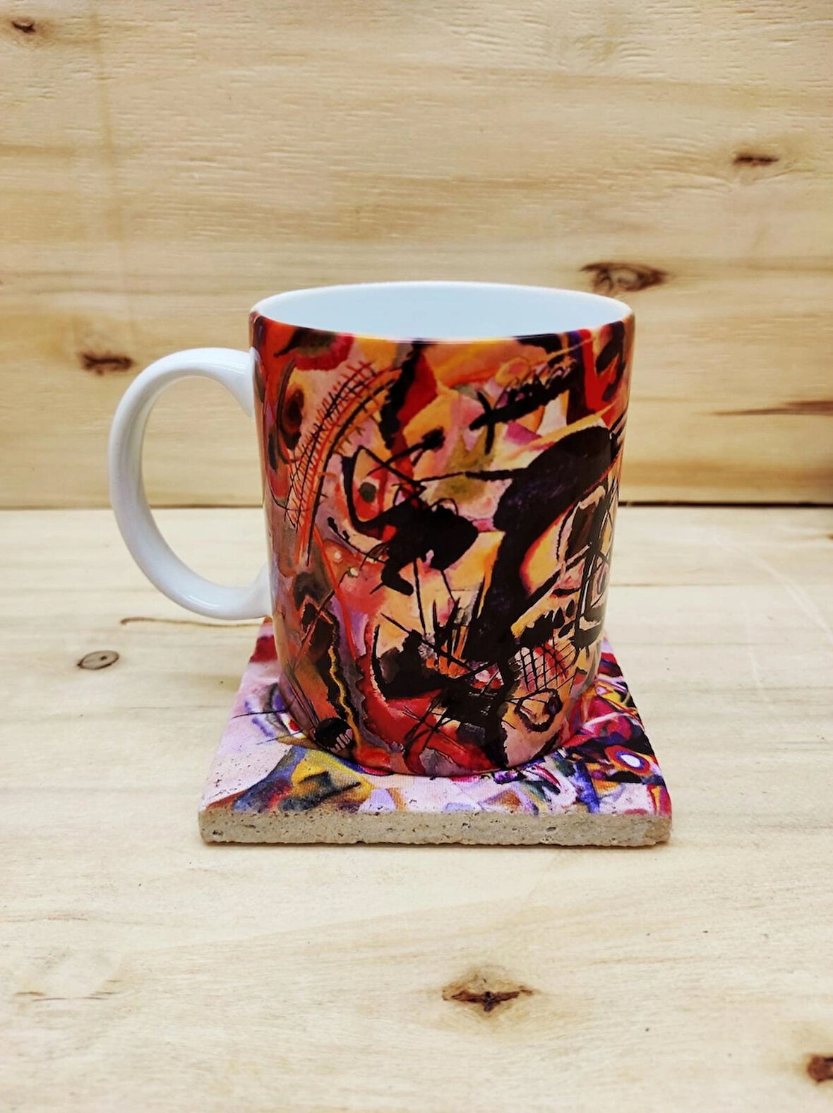 Wassily Kandinsky Set 8 - Kupa Traverten Bardak Altlığı 1