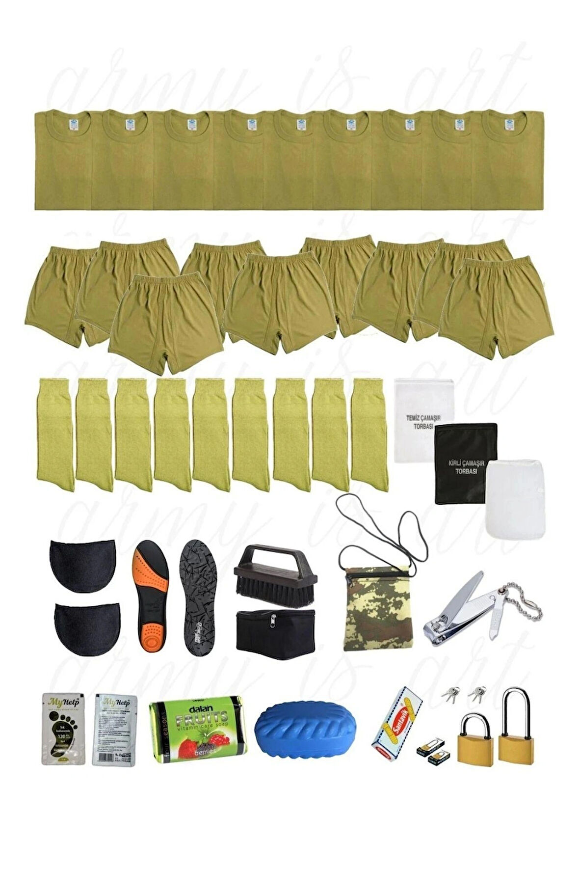 9 LU TEMEL İHTİYAÇ ASKER SETİ - ACEMİ VE BEDELLİ 