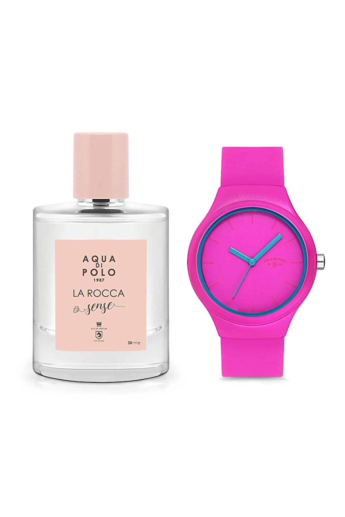 La Rocca Sense 50 ml EDP Kadın Parfüm & Pembe Silikon Kol Saati | Çiçeksi Oryantal Vanilya 