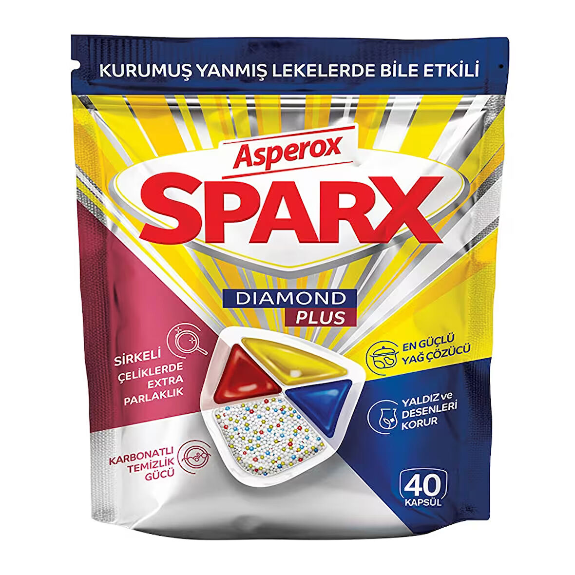 Asperox Sparx Diamond Plus Bulaşık Makinesi Kapsülü 40x3 Adet