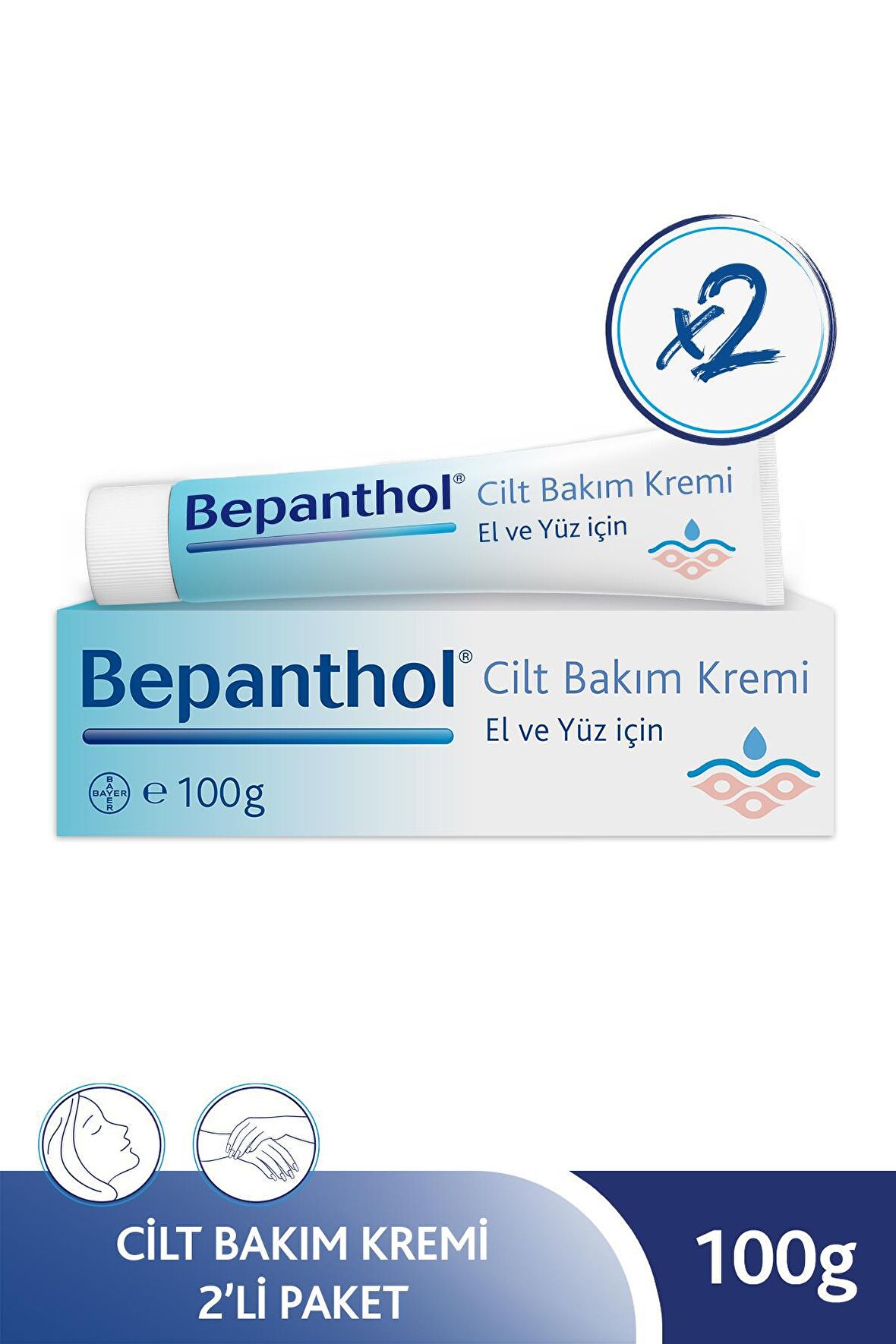 Bepanthol Nemlendirici B5 Provitaminli Kuru Cilt için  Vücut Kremi 2x100 g 