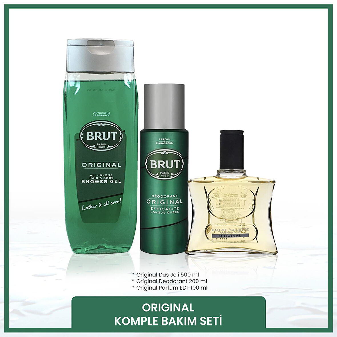 Original Erkek Bakım Seti Parfüm EDT 100 ml, Deodorant 200 ml, Duş Jeli 500 ml