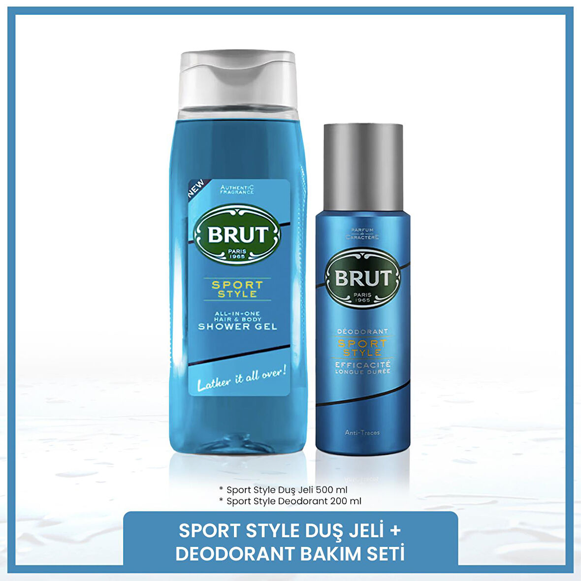 Sport Style Erkek Bakım Seti Deodorant 200 ml, Duş Jeli 500 ml 