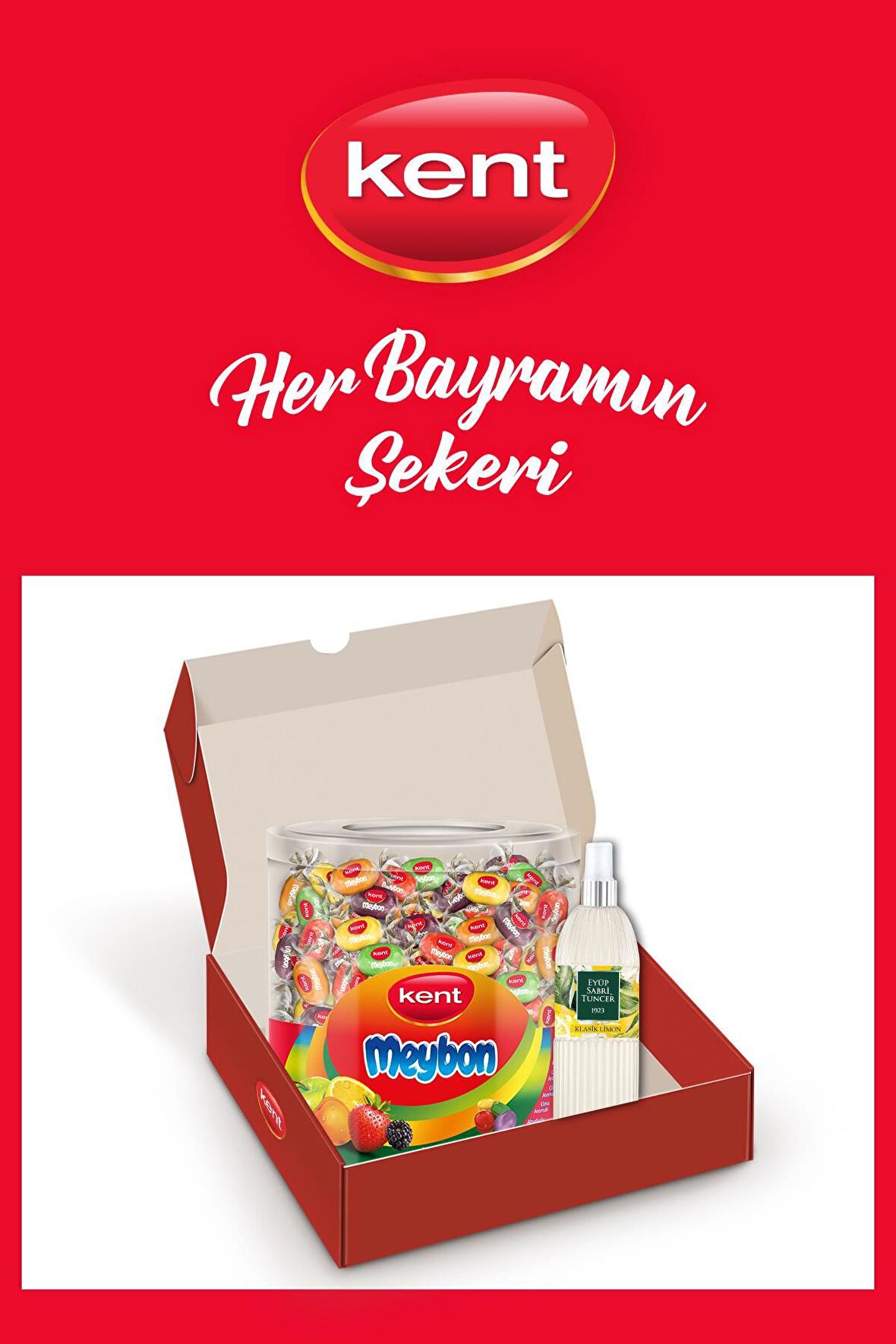 Kent Meybon Mini Meyveli Kavanoz Karışık Bayram Şekeri - Eyüp Sabri Tuncer Limon Kolonyası Hediyeli