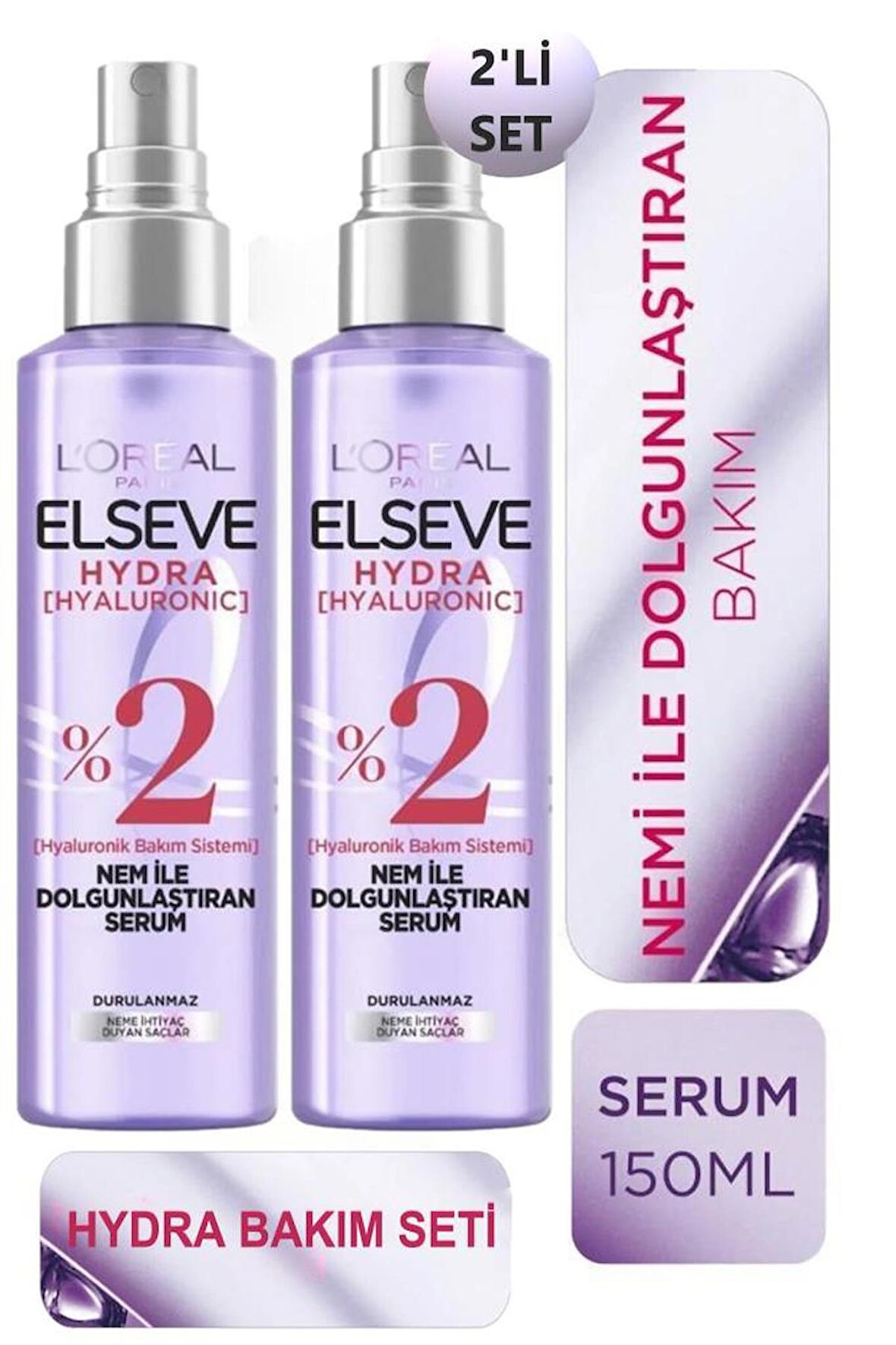 Elseve Hydra Nem Ile Dolgunlaştıran Serum 150ml 2'li Set