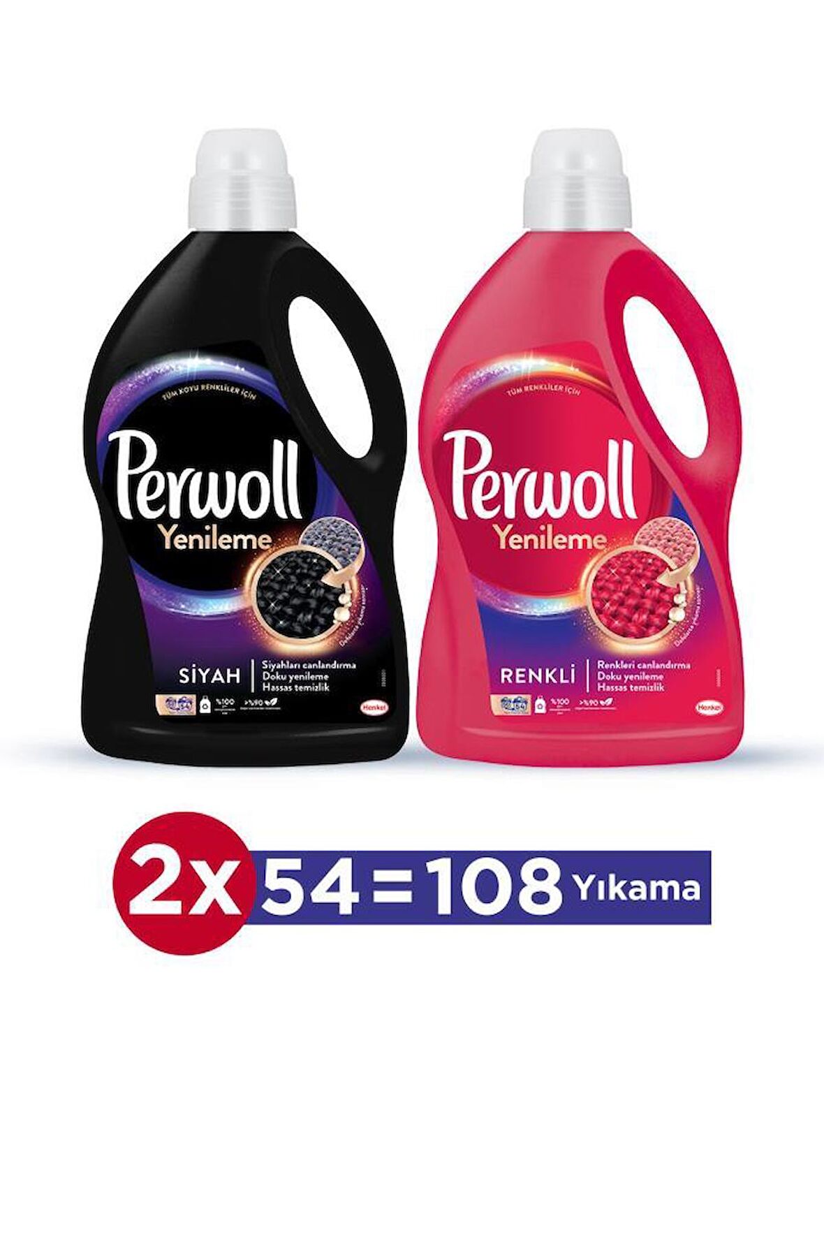 Perwoll Hassas Bakım Sıvı Çamaşır Deterjanı 2'li Set ( 2x2,97L Siyah+Renkli Yenileme)