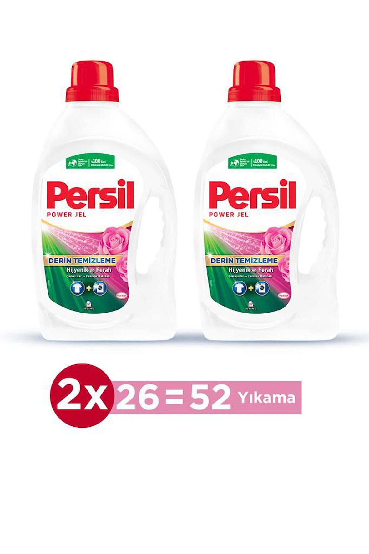 Persil Sıvı Çamaşır Deterjanı 2 x 1690ml (52 Yıkama) Gülün Büyüsü