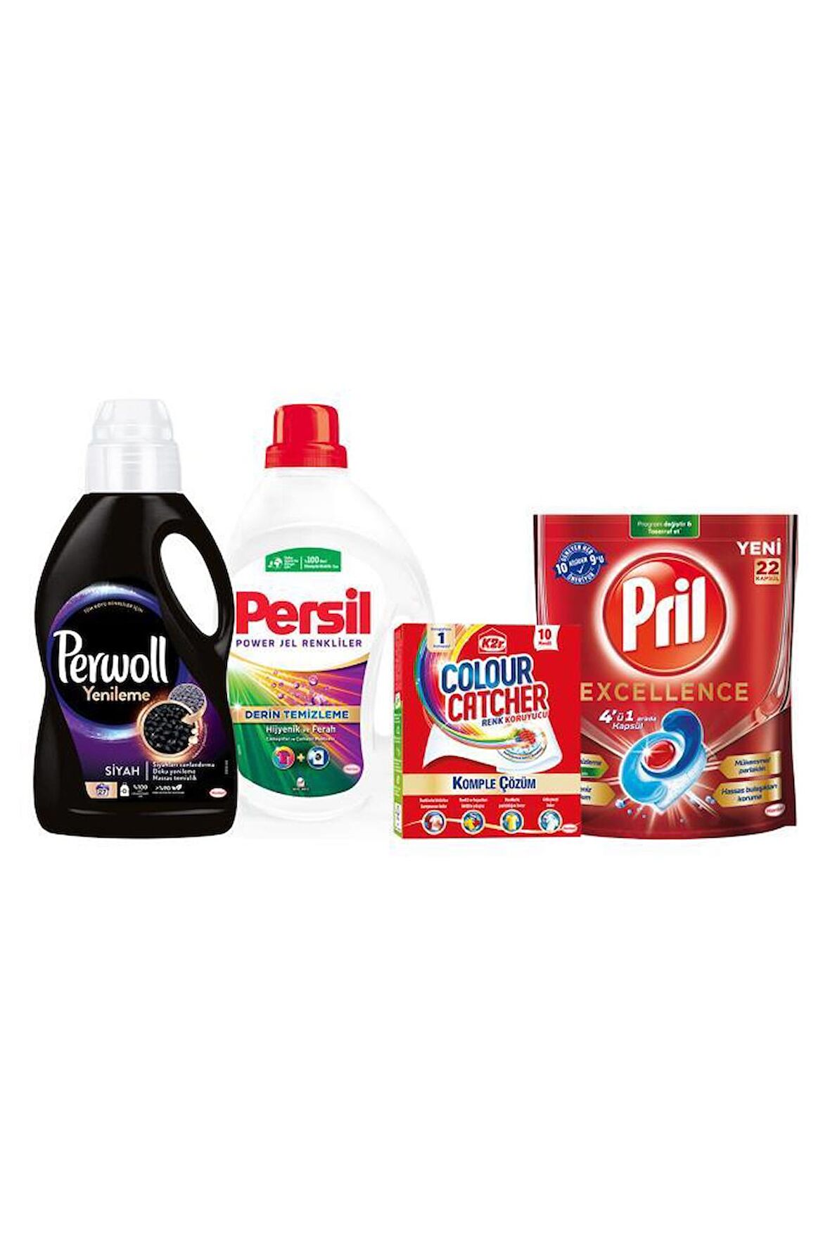 Yıkama Temizlik Deterjan Seti : Perwoll Pril Persil K2r 