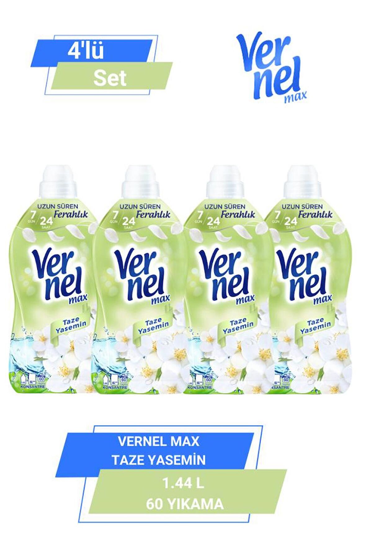 VERNEL MAX TAZE YASEMİN  1.44L 60 YIKAMA  4'lü  Set