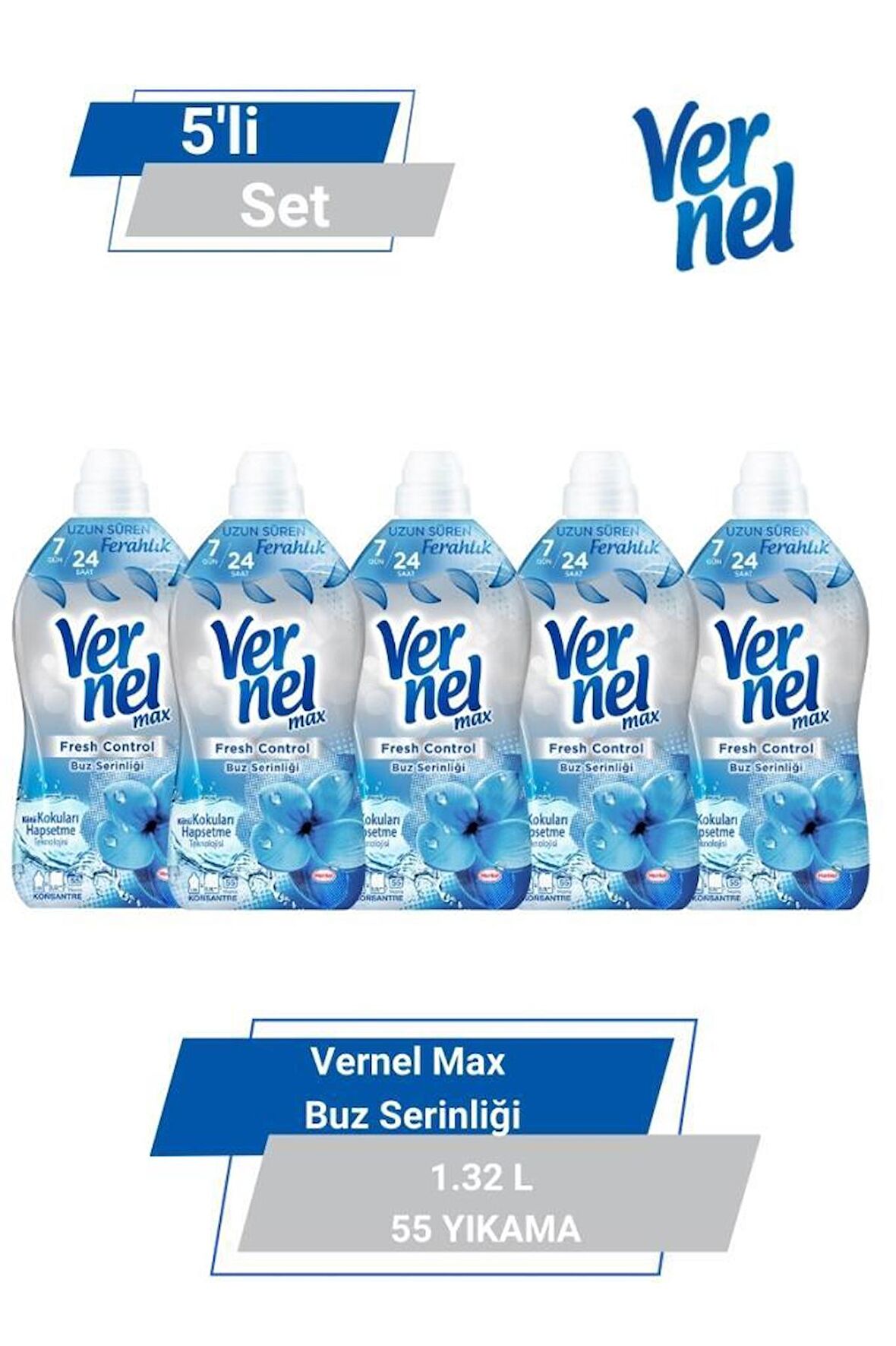 VERNEL MAX BUZ SERİNLİĞİ  1.32L 55 YIKAMA  5'li Set