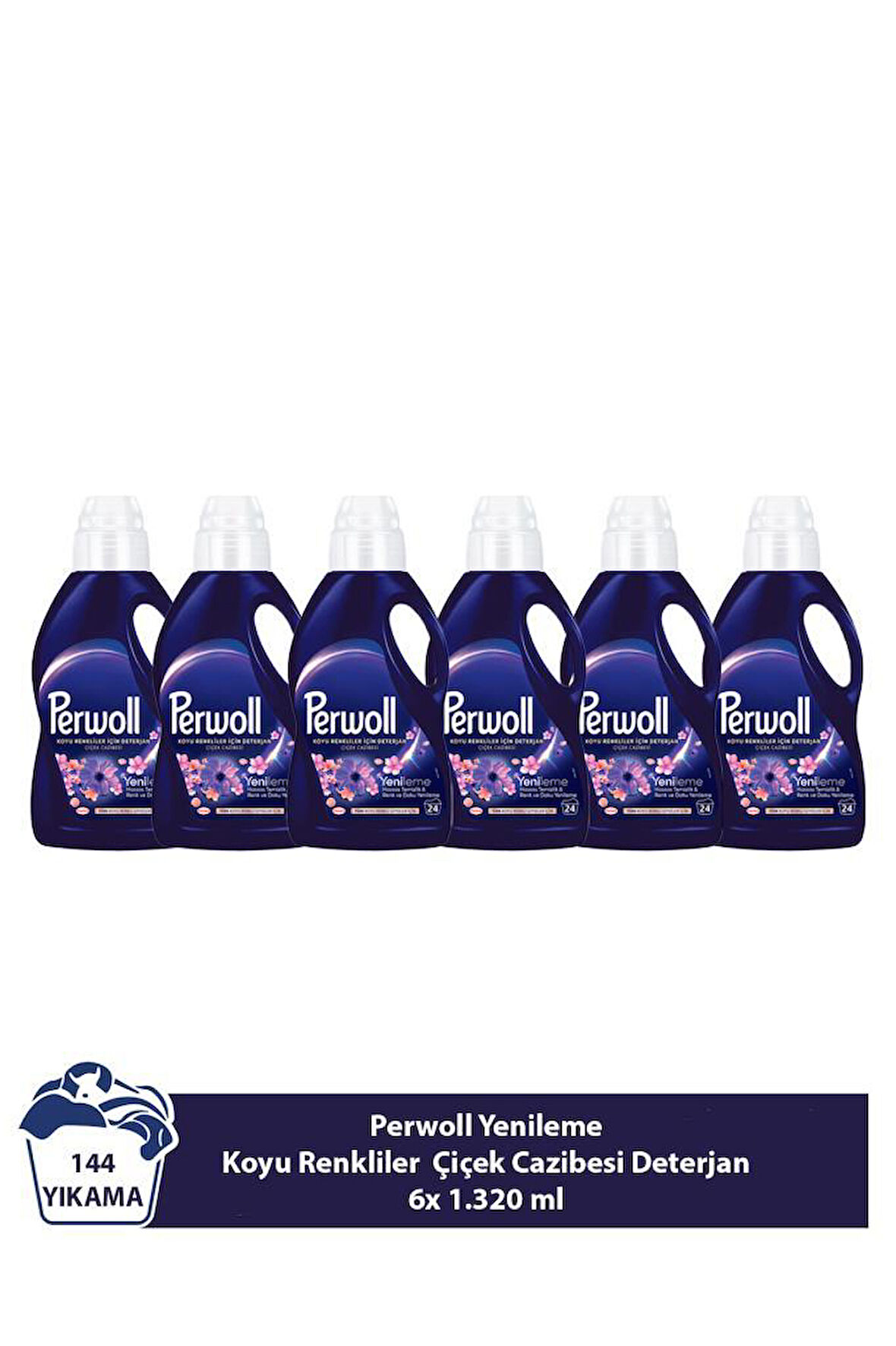 Perwoll Yenileme Koyu Renkliler Çiçek Cazibesi  6x 1.485 ml 144 Yıkama  
