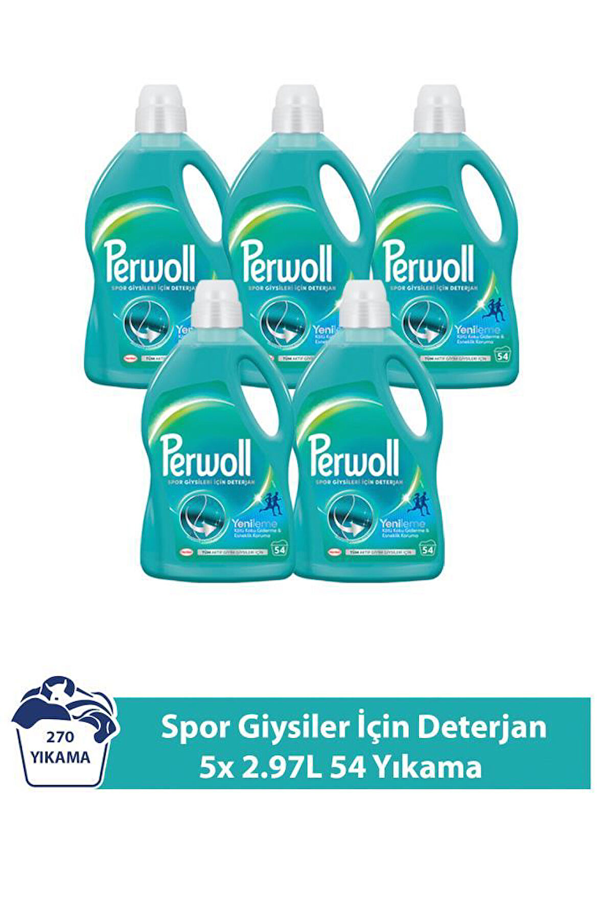 Perwoll Yenileme Spor Giysiler  5x 2.97L 54 Yıkama (270Yıkama )
