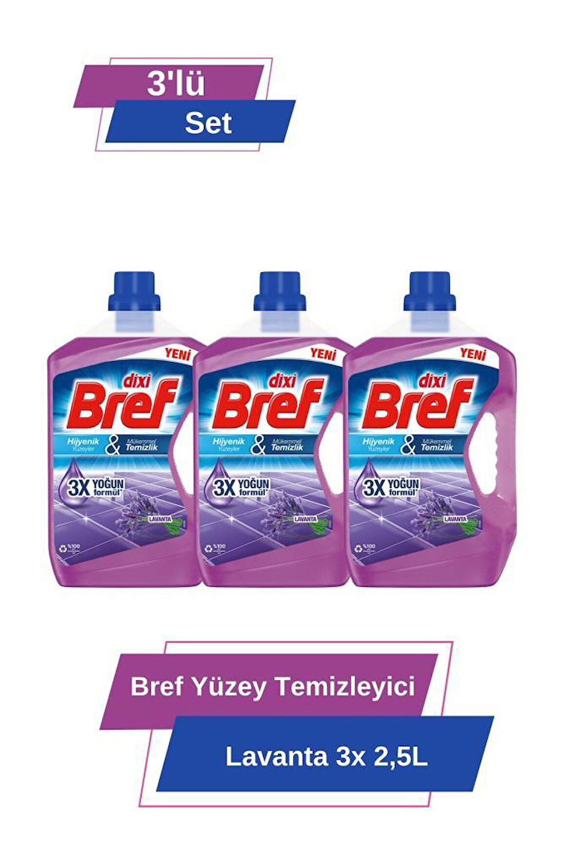 Bref  Yüzey Temizleyici  Lavanta 3x 2.5L 3'lü Set 