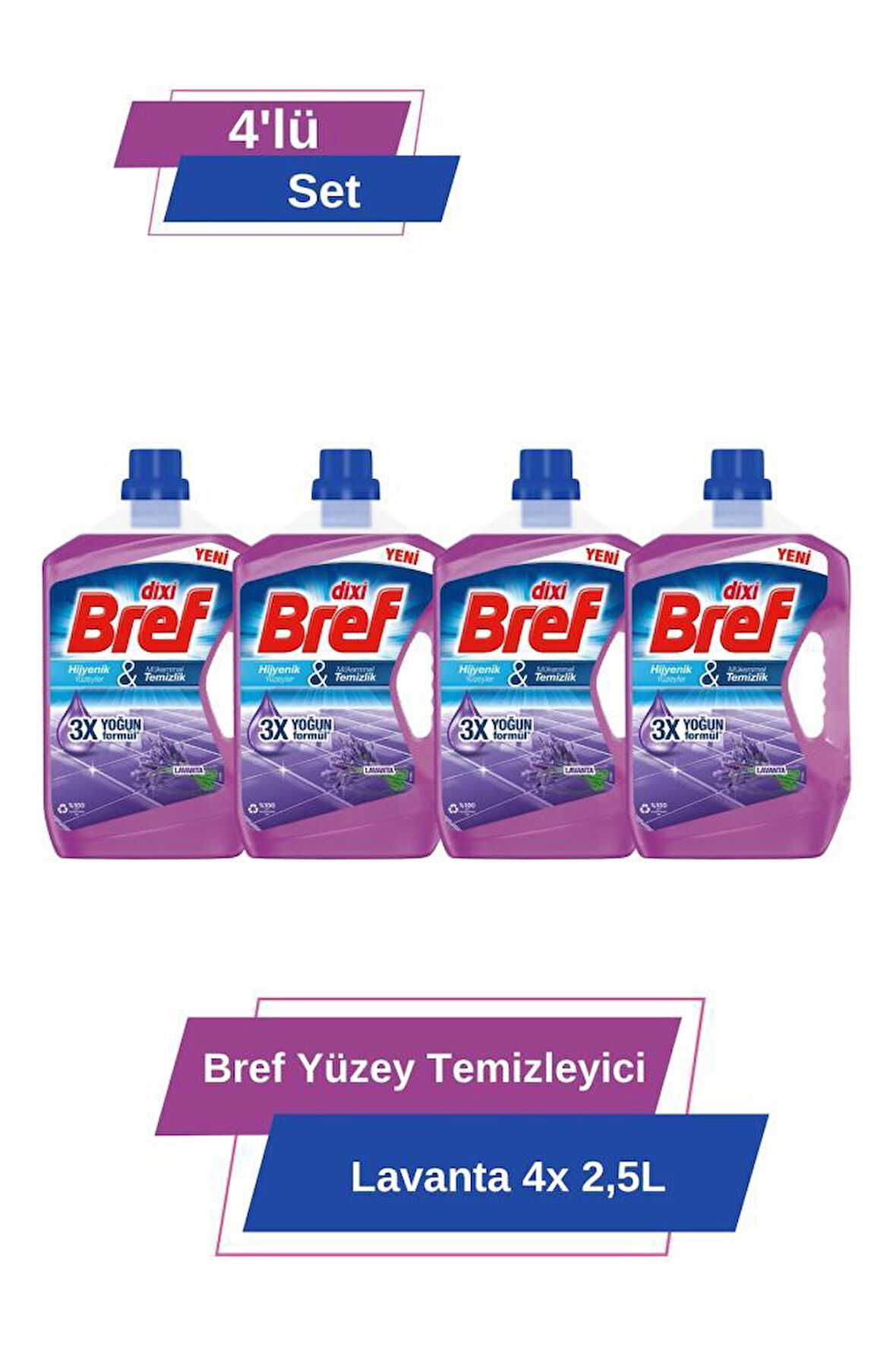 Bref  Yüzey Temizleyici  Lavanta 4x 2.5L 4'lü Set 