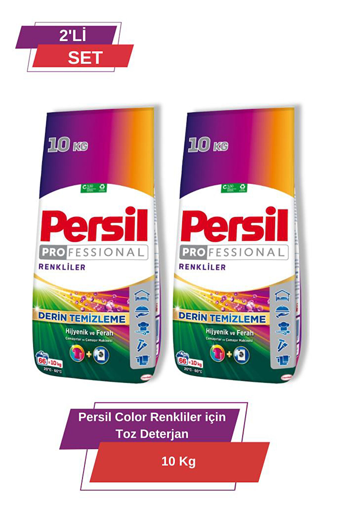 Persil Color Renkliler için Toz deterjan 10 kg 2'li set