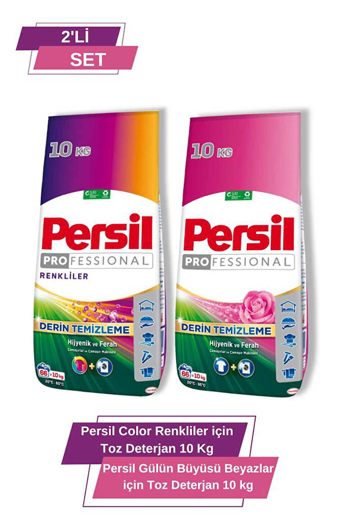 Persil Color Renkliler için Toz deterjan 10 kg + Persil Gülün Büyüsü Beyazlar için Toz deterjan 10 kg