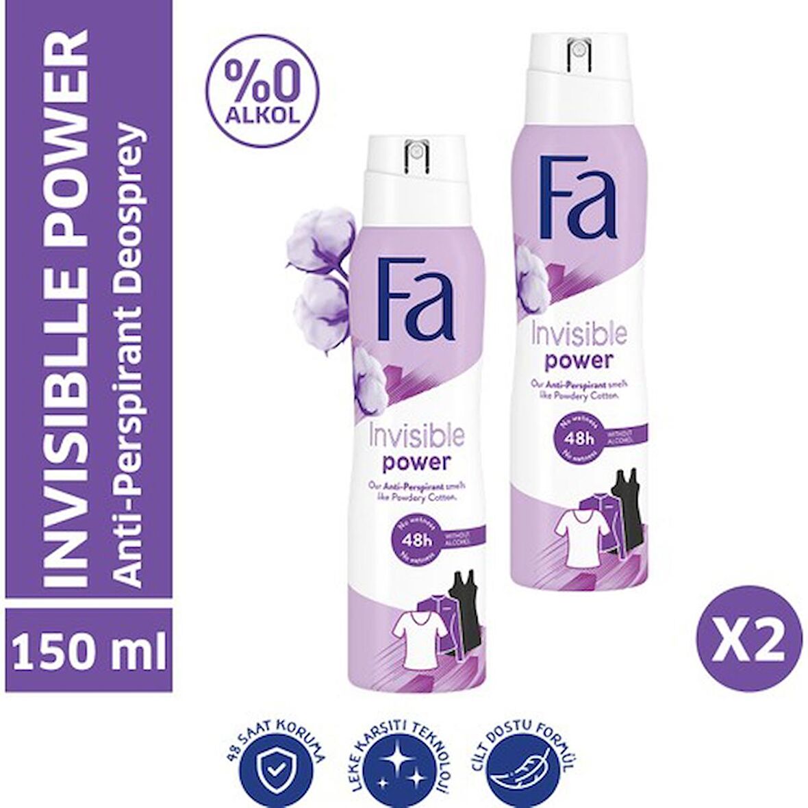 Fa Invisible Power Deosprey 150 Ml X 2 Adet