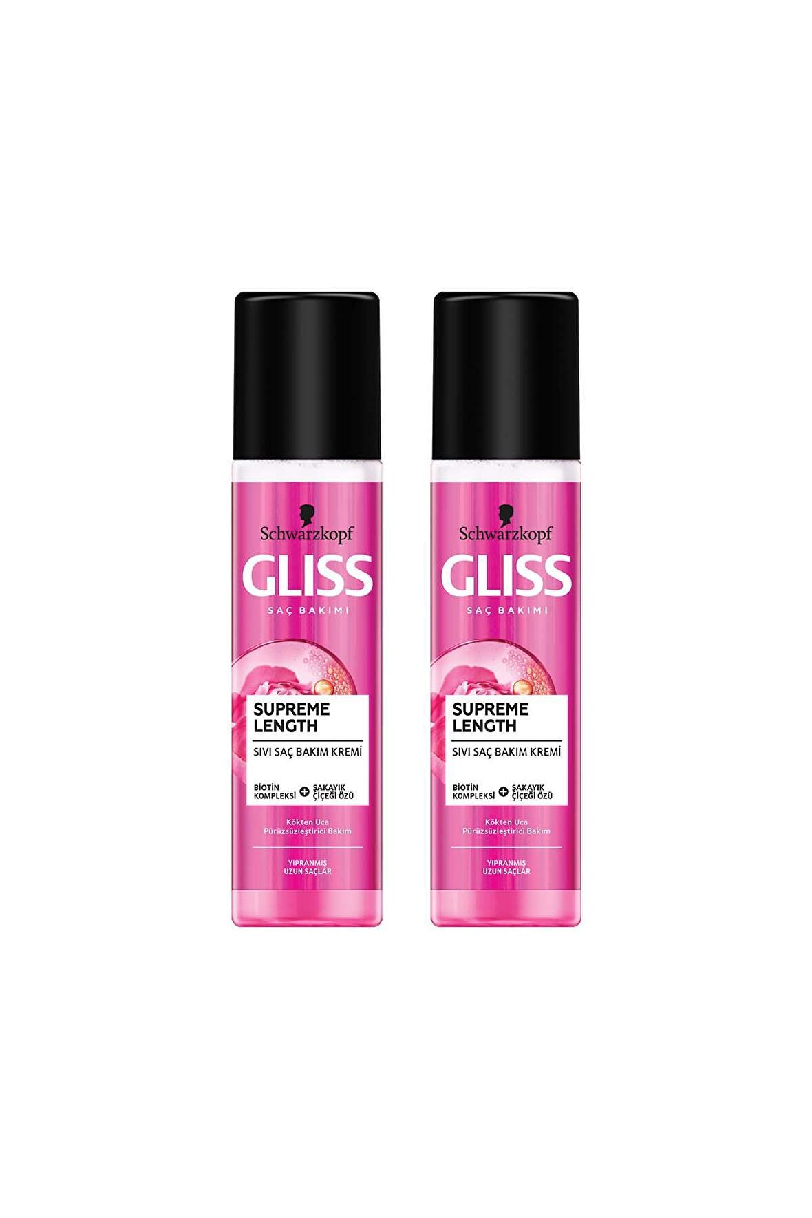 Gliss Supreme Length Uzun Saçlara Özel Durulanmayan Sıvı Saç Kremi 200 ml x 2 Adet