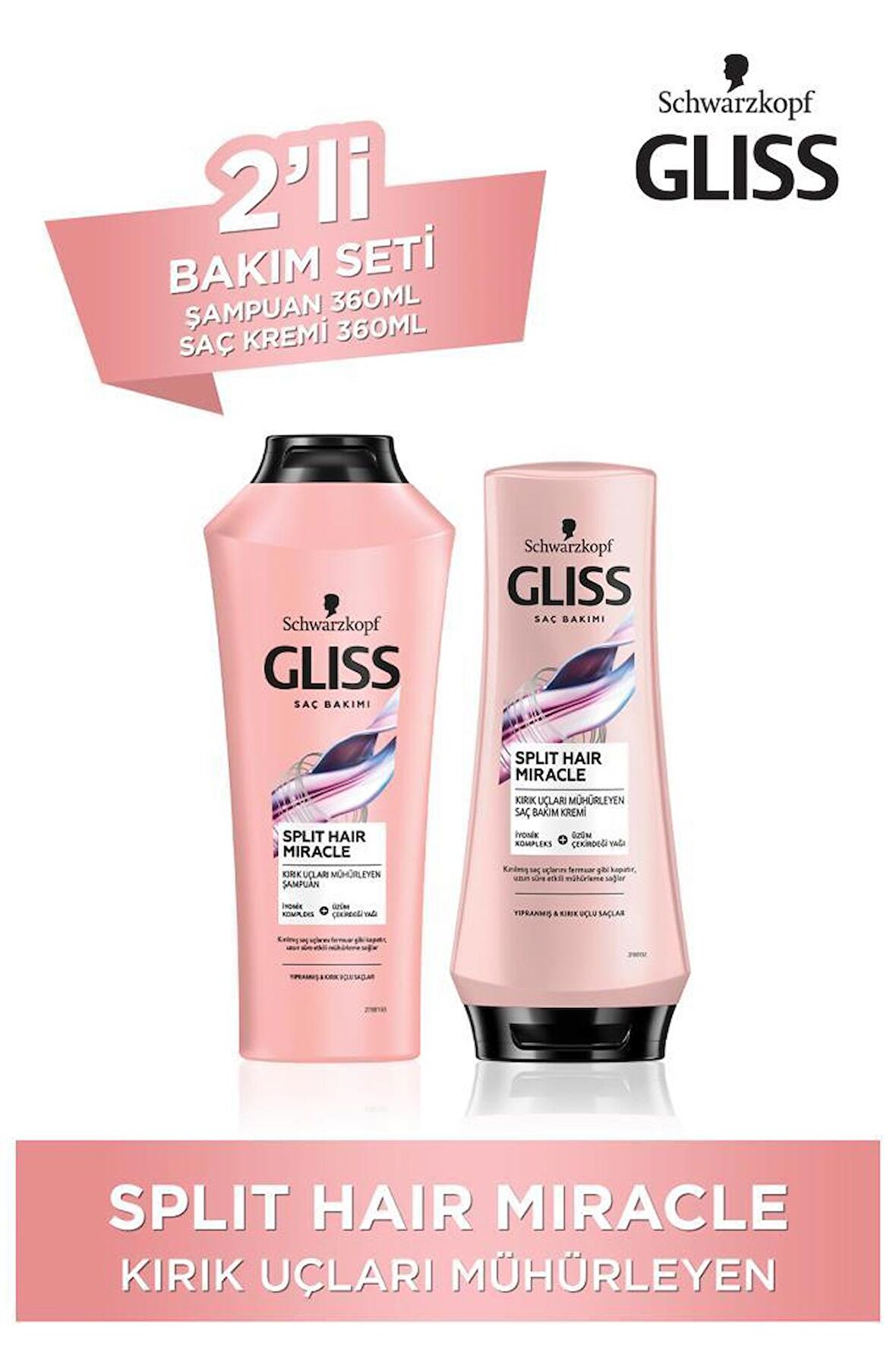 Gliss Split Hair Miracle Şampuan 360 Ml + Split Hair Miracle Saç Kremi 360 Ml